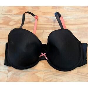 loveaffair. 42D Black & Pink Padded Underwire Full Coverage Smoothing Bra
